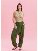 Khaki Bohemian Shalwar with Belt Detail and Pocket 4468